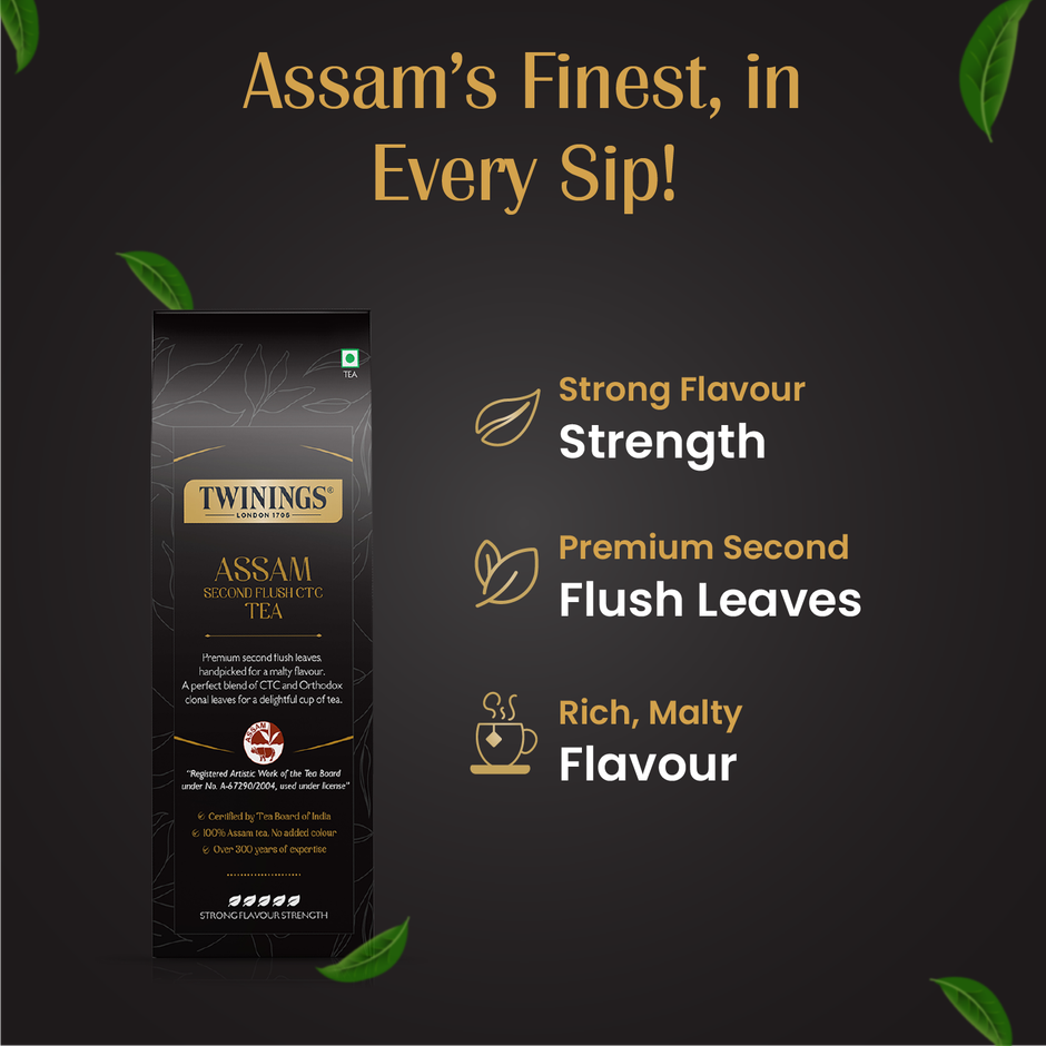 Twinings Assam Second Flush Ctc Tea | Authentic Assam Tea| Premium Black Tea | Strong Flavour