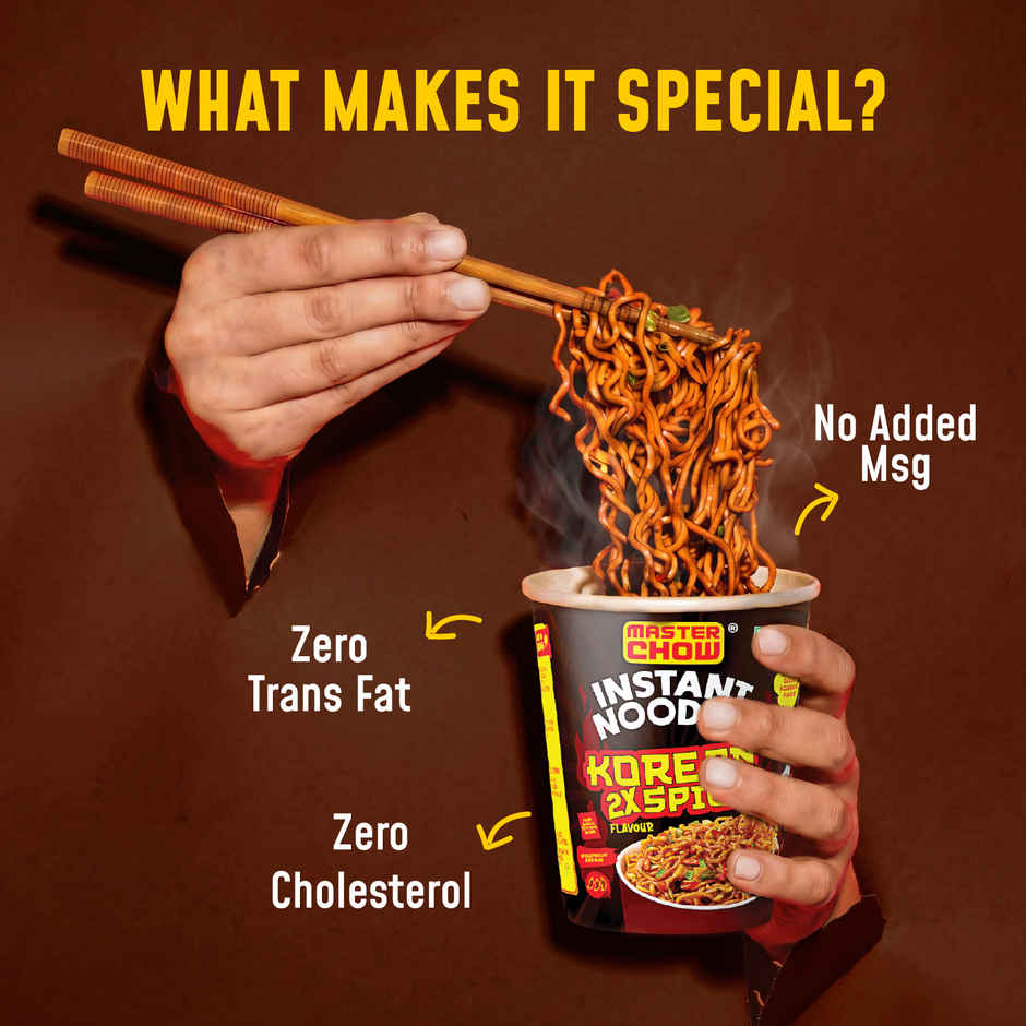 MasterChow Korean Instant Cup Noodles - Korean 2X Spicy Flavour Veg