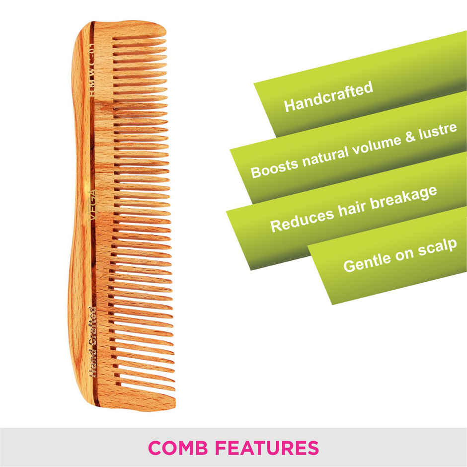 VEGA Natural Wooden Styling Hair Comb,Handmade,for Men and Women | HMWC-01