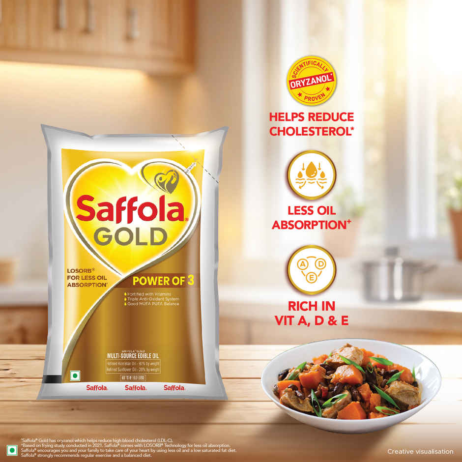 Saffola Gold Oil, Power of 3, Pouch Combo