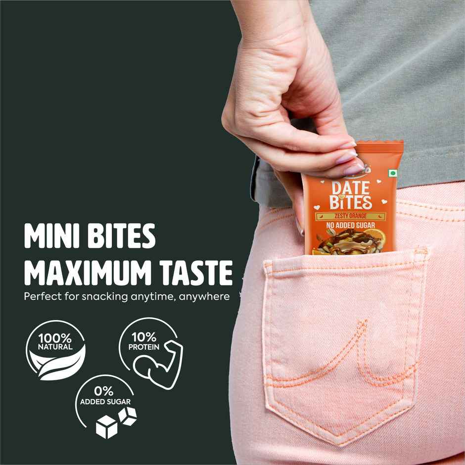 Happilo Premium Date Bites Zesty Orange Tin