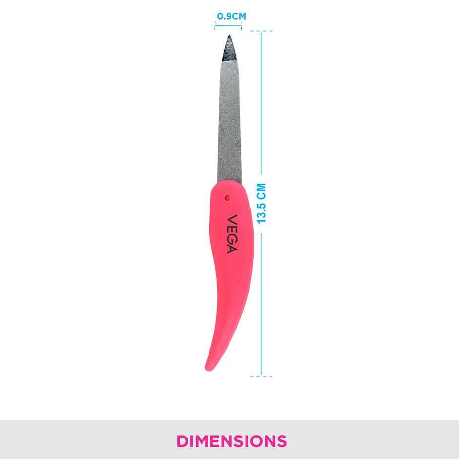 VEGA Portable and Foldable Nail File for Quality Manicure (Pink), (FNF-01)
