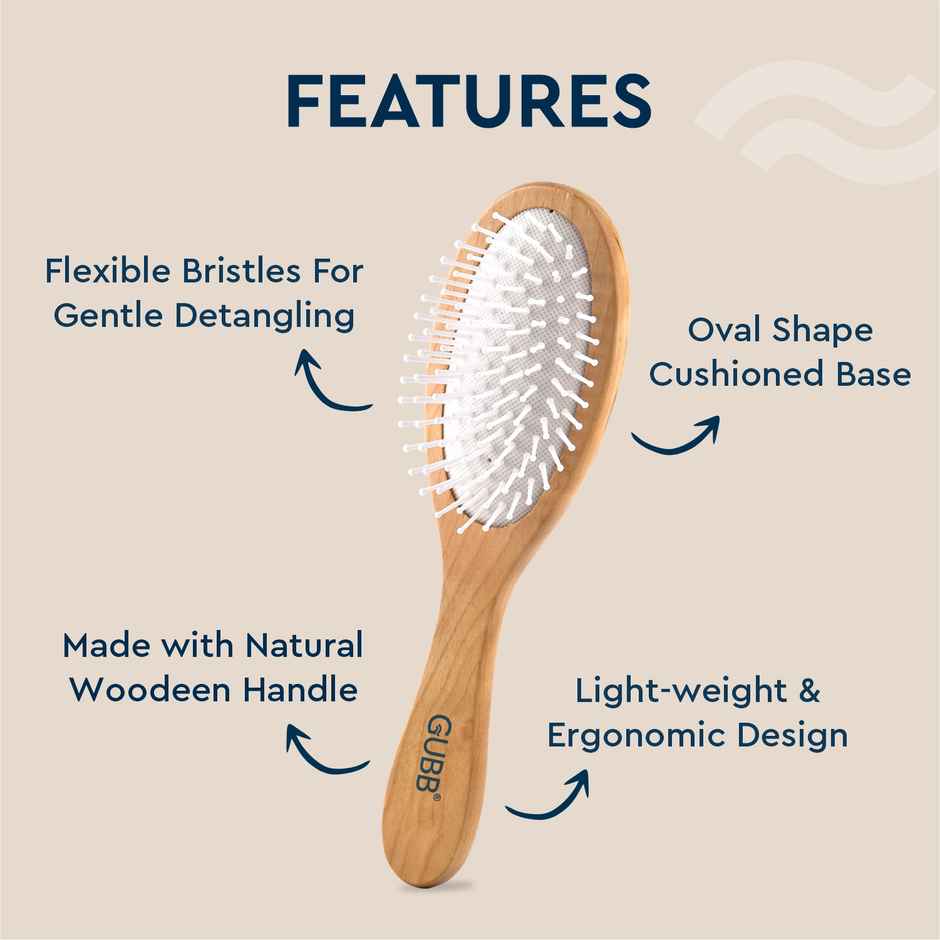 Gubb Oval Hair Brush | Wooden Hues