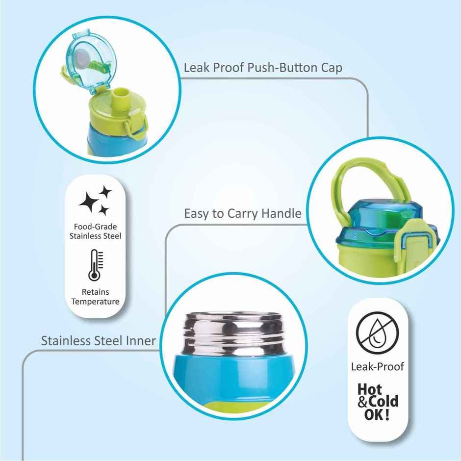 Nayasa Turbo Steel Bottle | Leakproof | BPA Free | Stylish & Durable | Green | 730 ml