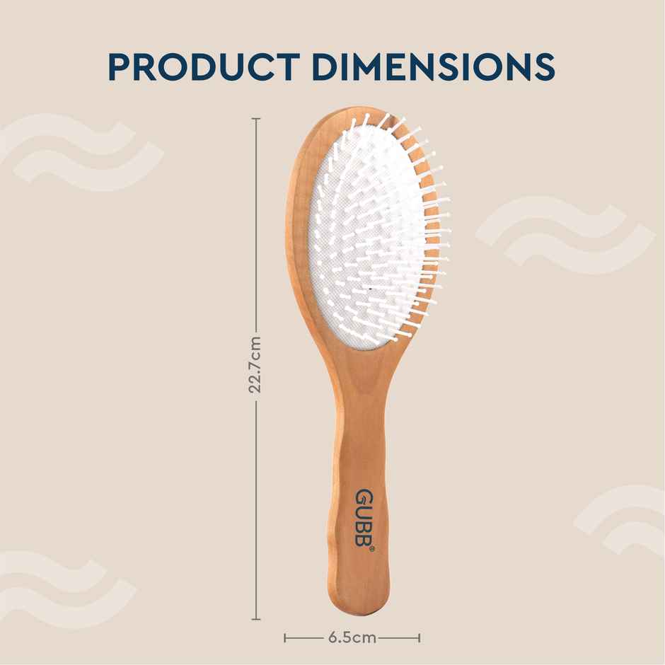 Gubb Oval Hair Brush Broad | Wooden Hues