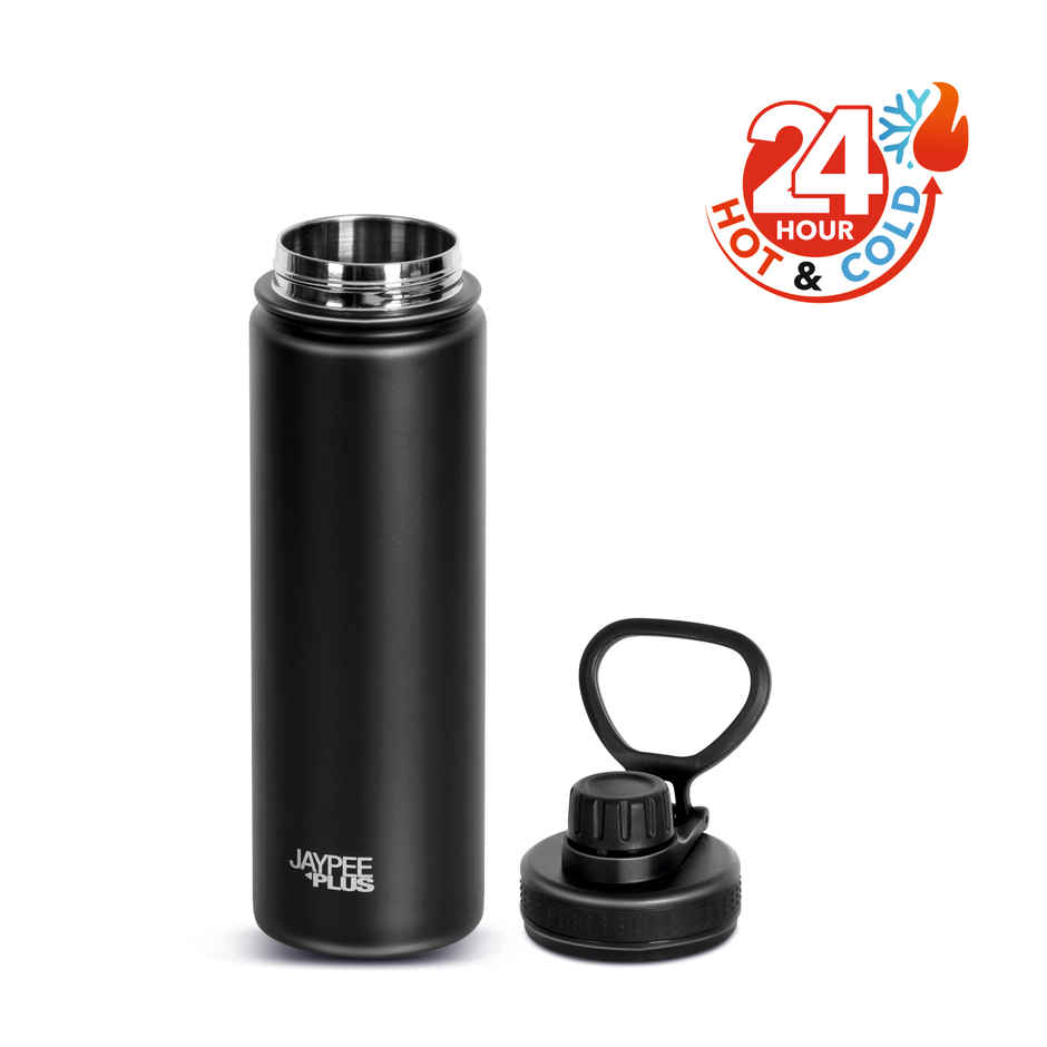 Jaypee Plus Hylux Vacuum Insulated Stainless Steel Bottle | ISI Certified | Black | 650 ml
