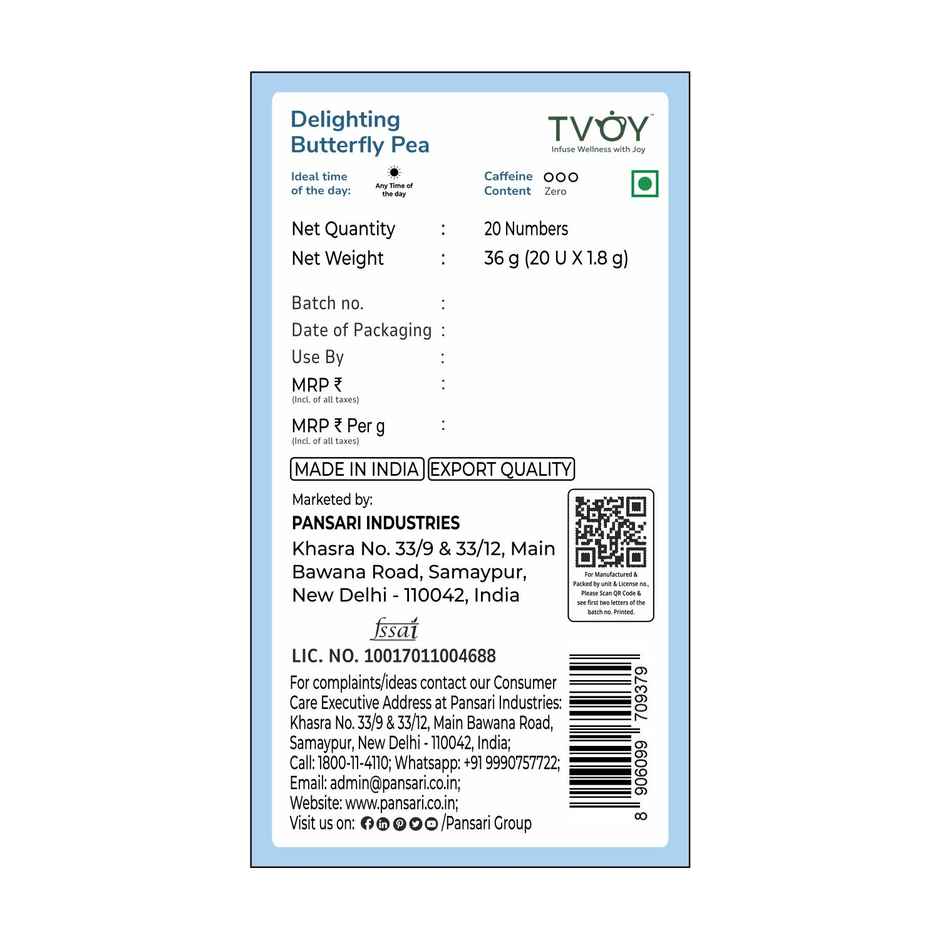 Pansari - Tvoy Delighting Butterfly Pea Green Tea