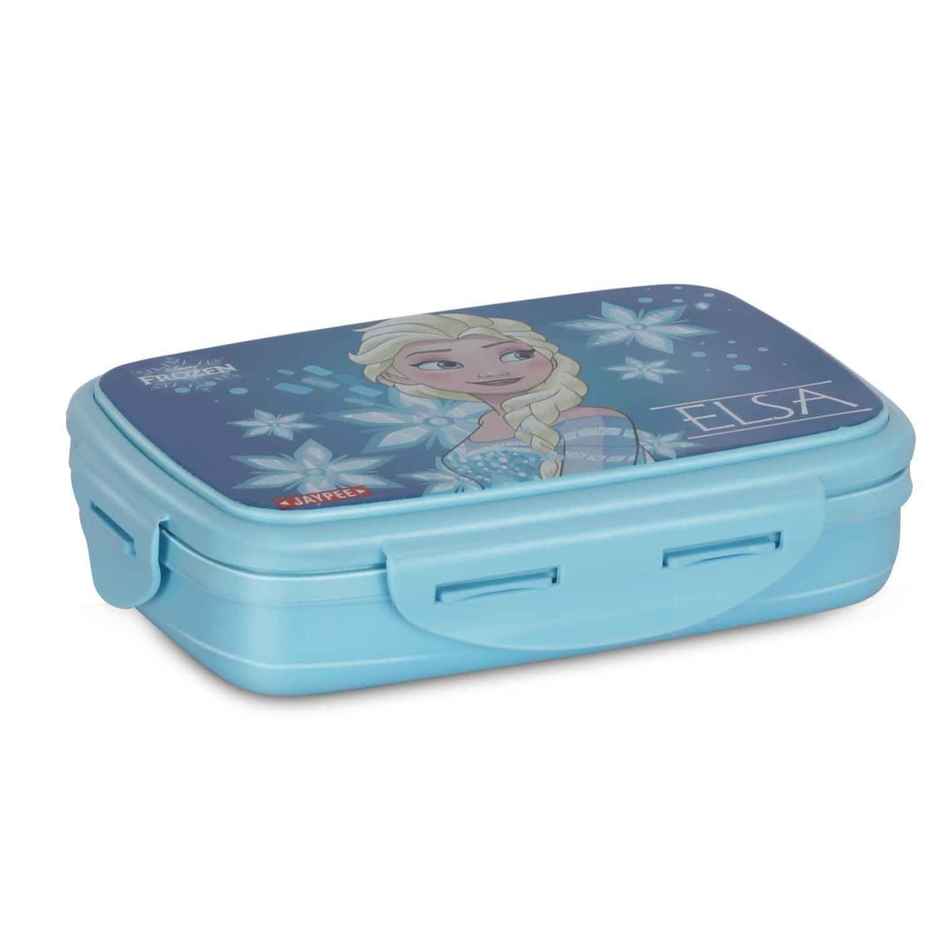 Jaypee Steeltek Sr Insulated Airtight Lunch Box Elsa Print for School Kids, Firozi Blue, 600ml