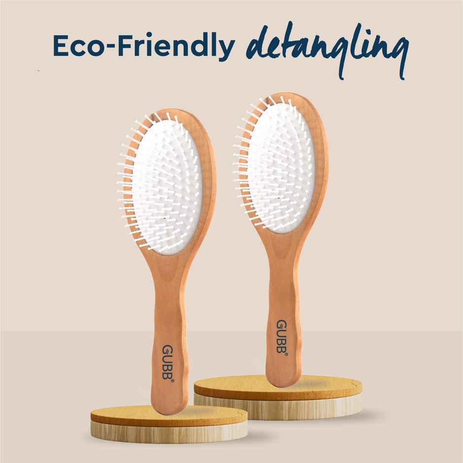 Gubb Oval Hair Brush Broad | Wooden Hues