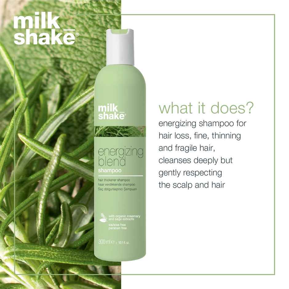 Milkshake Energizing Blend Shampoo For Hair Loss, Fine Hair With Organic Rosemary & Sage