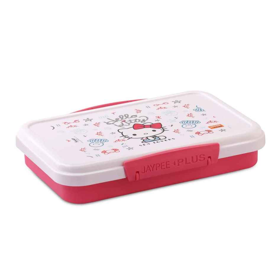 Jaypee Plus Dream Box Airtight Plastic Lunch Box Hello Kitty Printed for School Kids, Pink, 680ml
