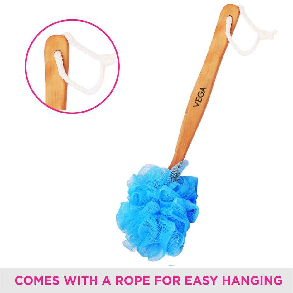 Vega Soft Bristle Bath Brush With Ergonomic Handle | Plastic | Color May Vary