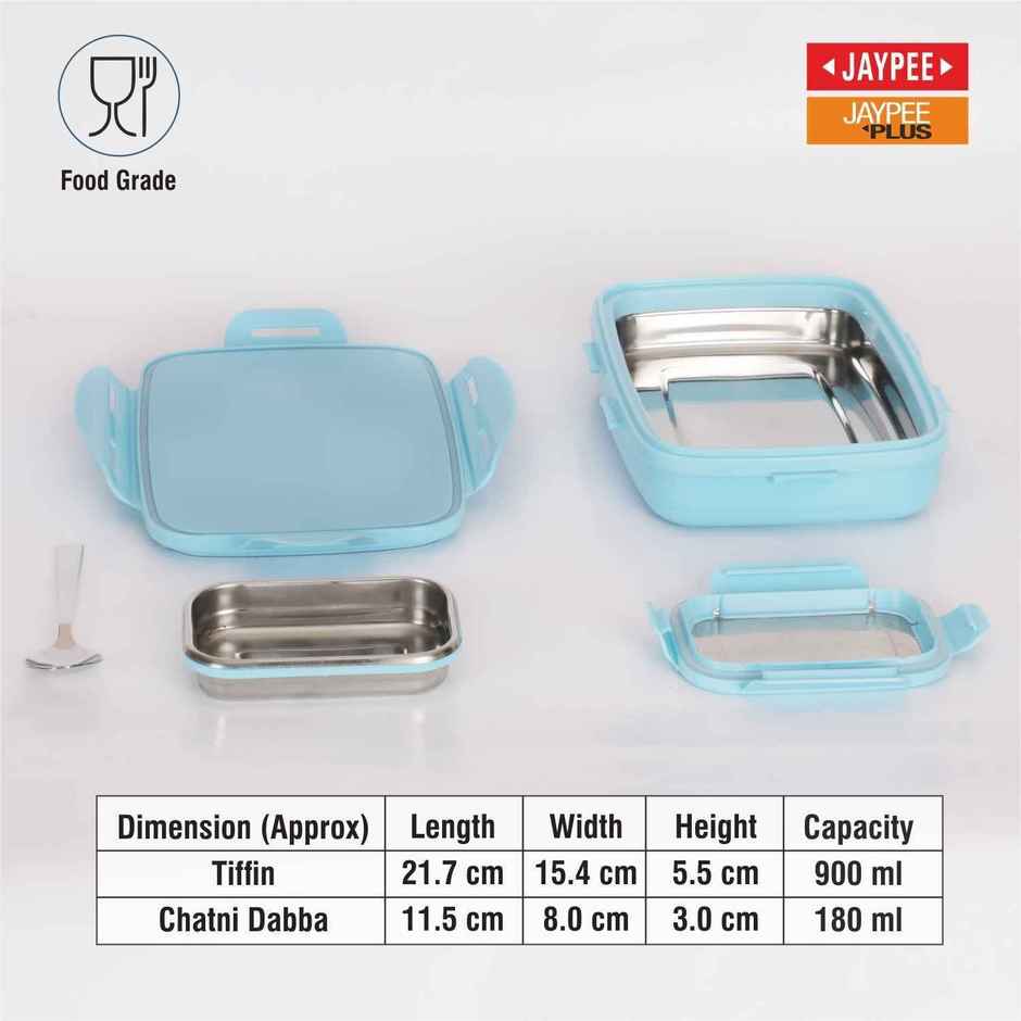 Jaypee Steeltek Sr Insulated Airtight Lunch Box Elsa Print for School Kids, Firozi Blue, 600ml