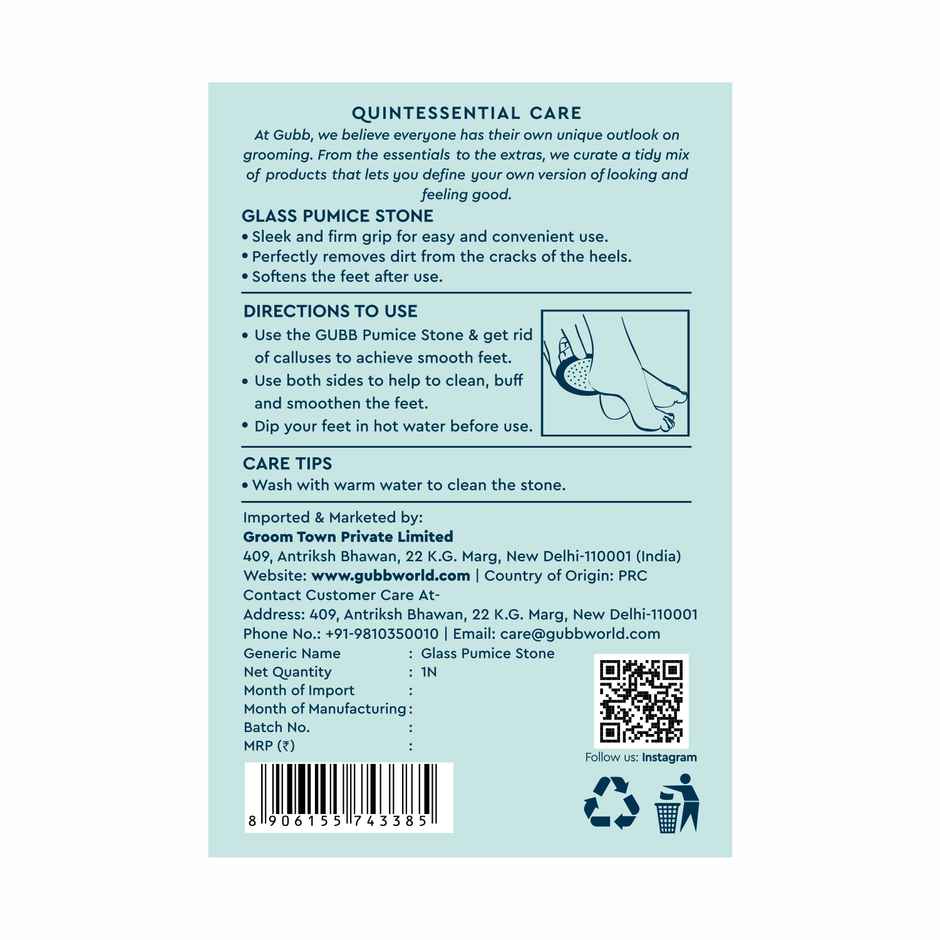 GUBB Glass Powder Pumice Stone | White