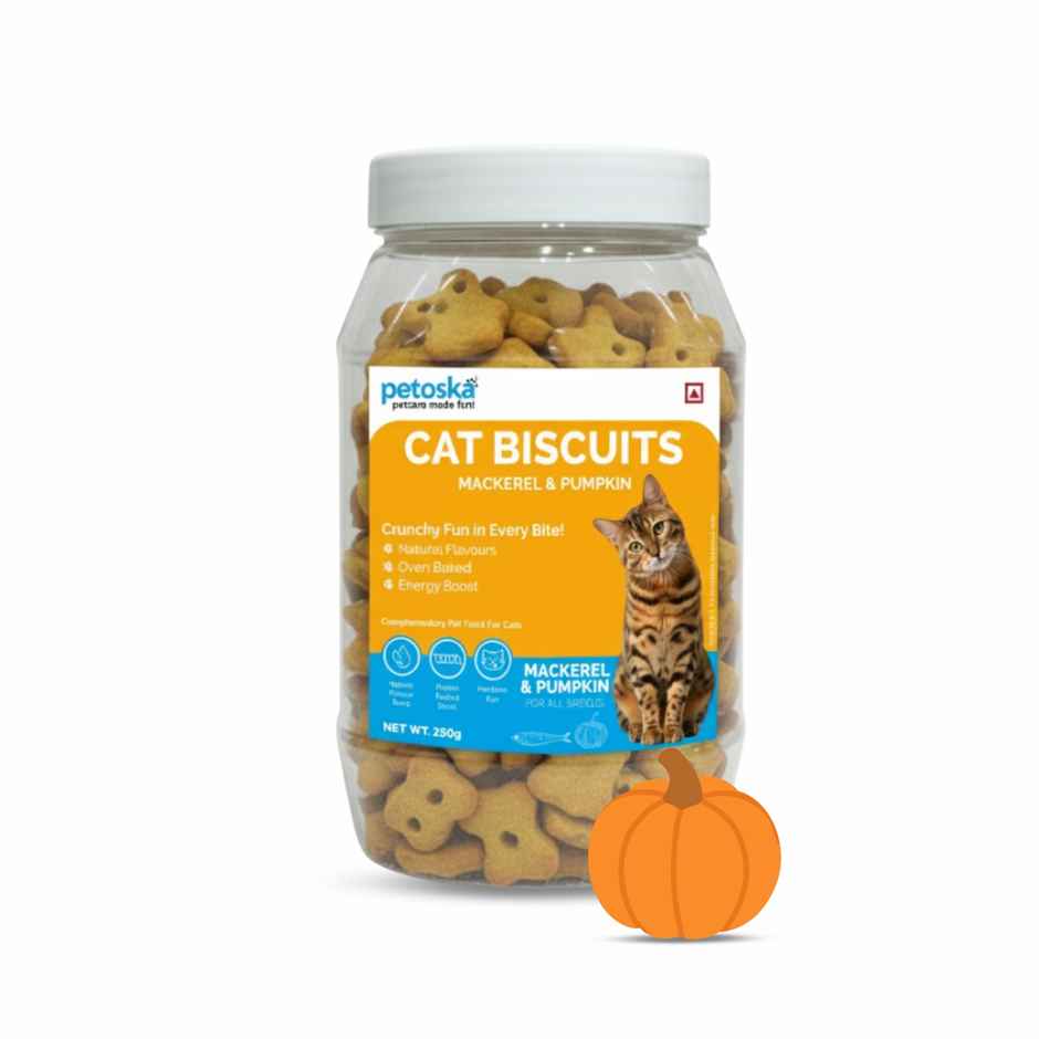 Petoska Crunchy Cat Biscuits Mackerel and Pumpkin