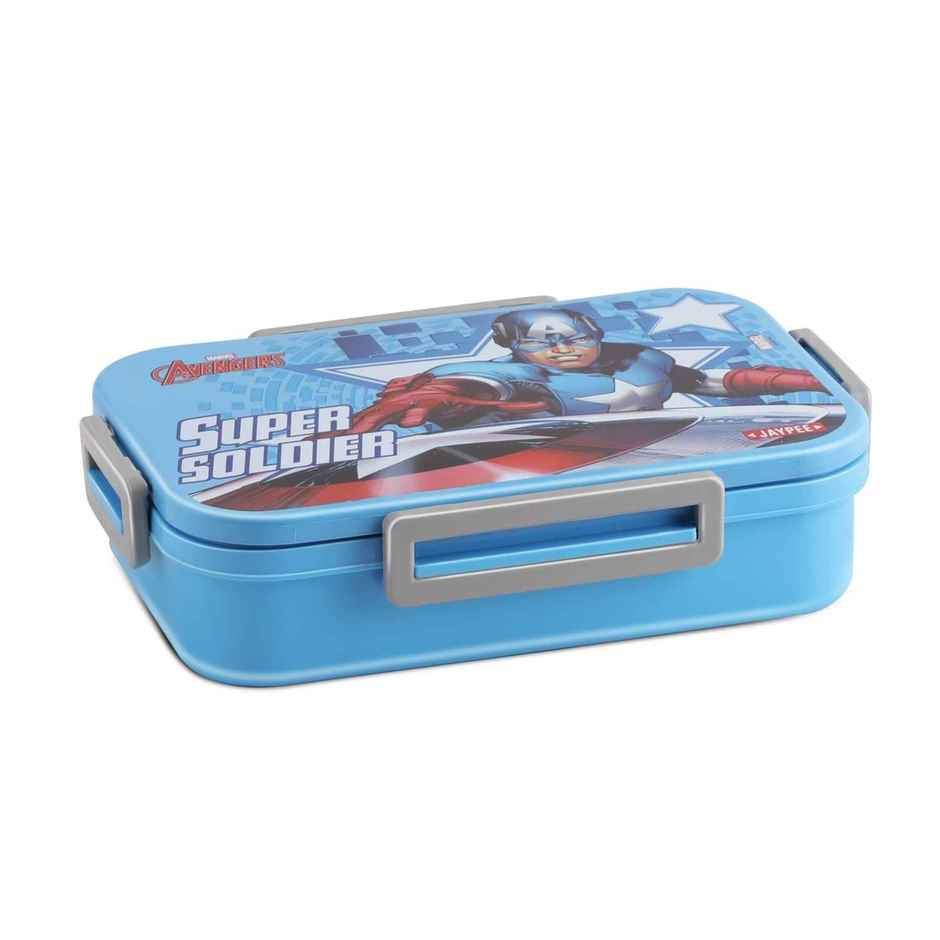 Jaypee Maxteel Sr Stainless Steel Insulated Lunch Box for Kids, Super Soldier Blue, (900ml,180ml)