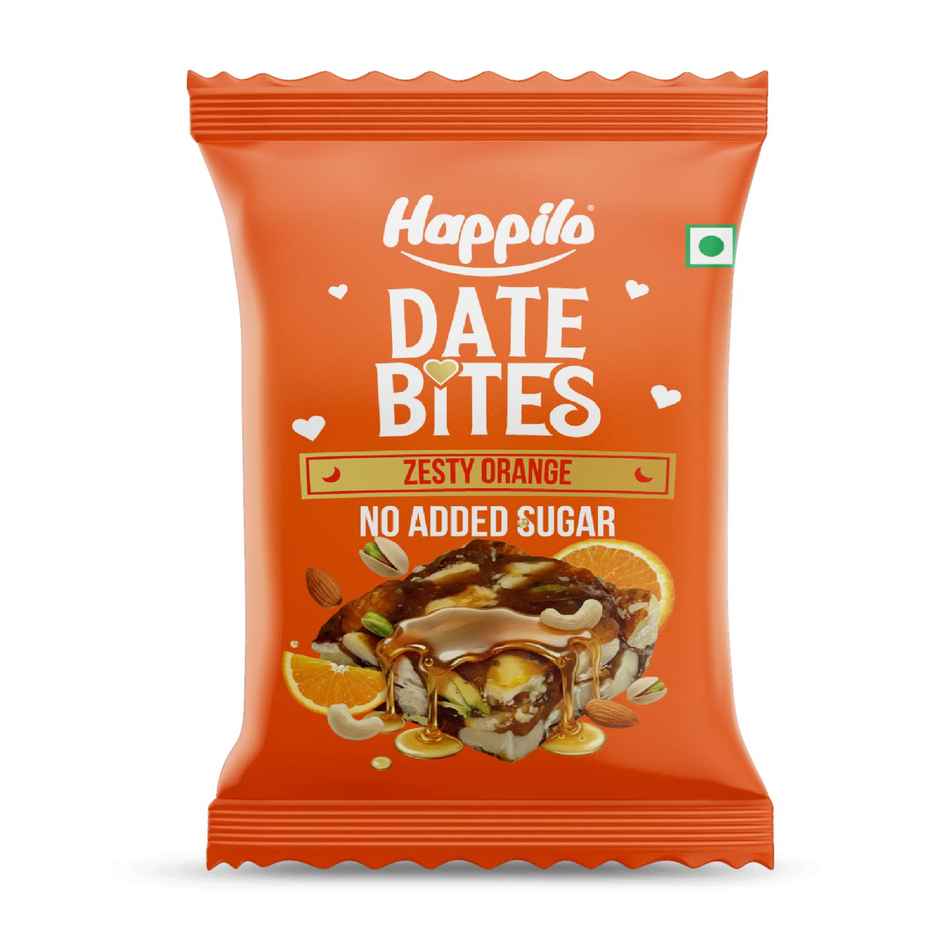 Happilo Premium Date Bites Zesty Orange Tin