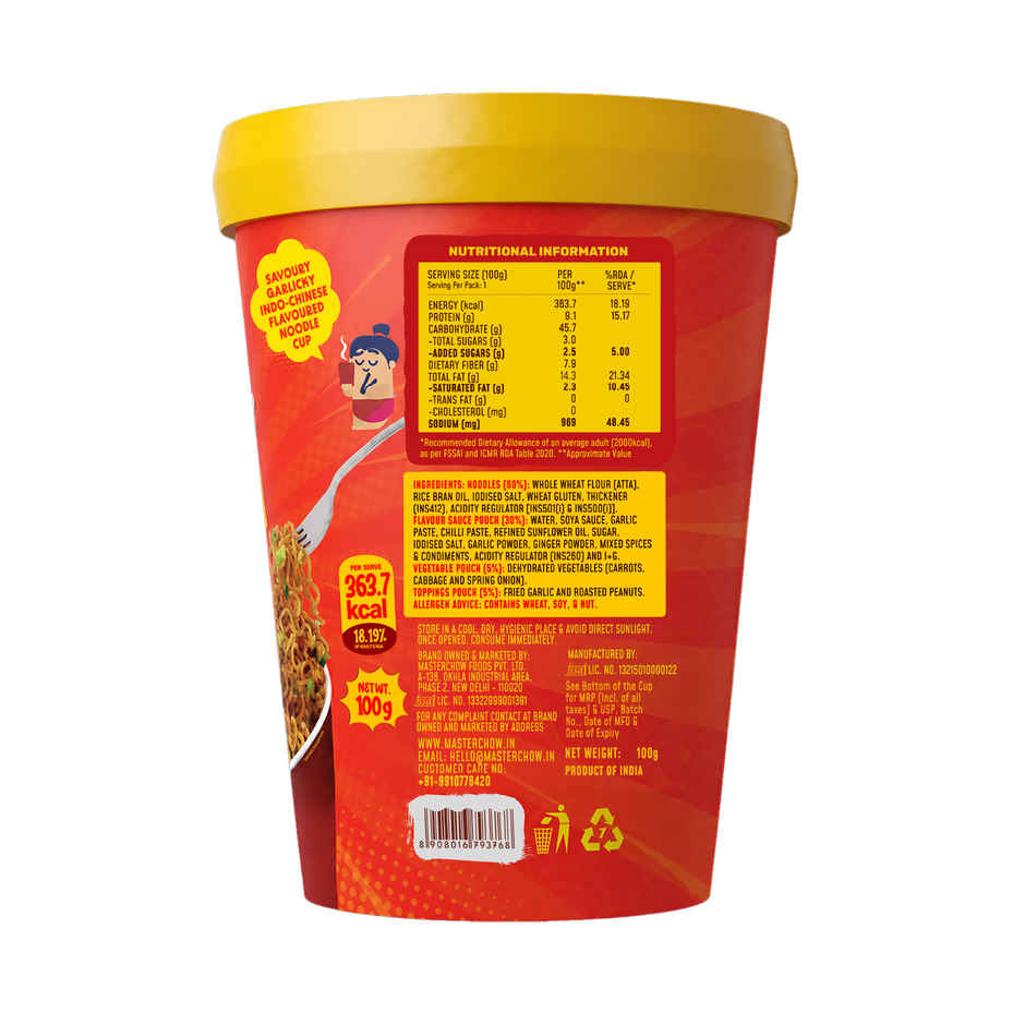 MasterChow Korean Instant Cup Noodles - Chowmein Flavour Veg