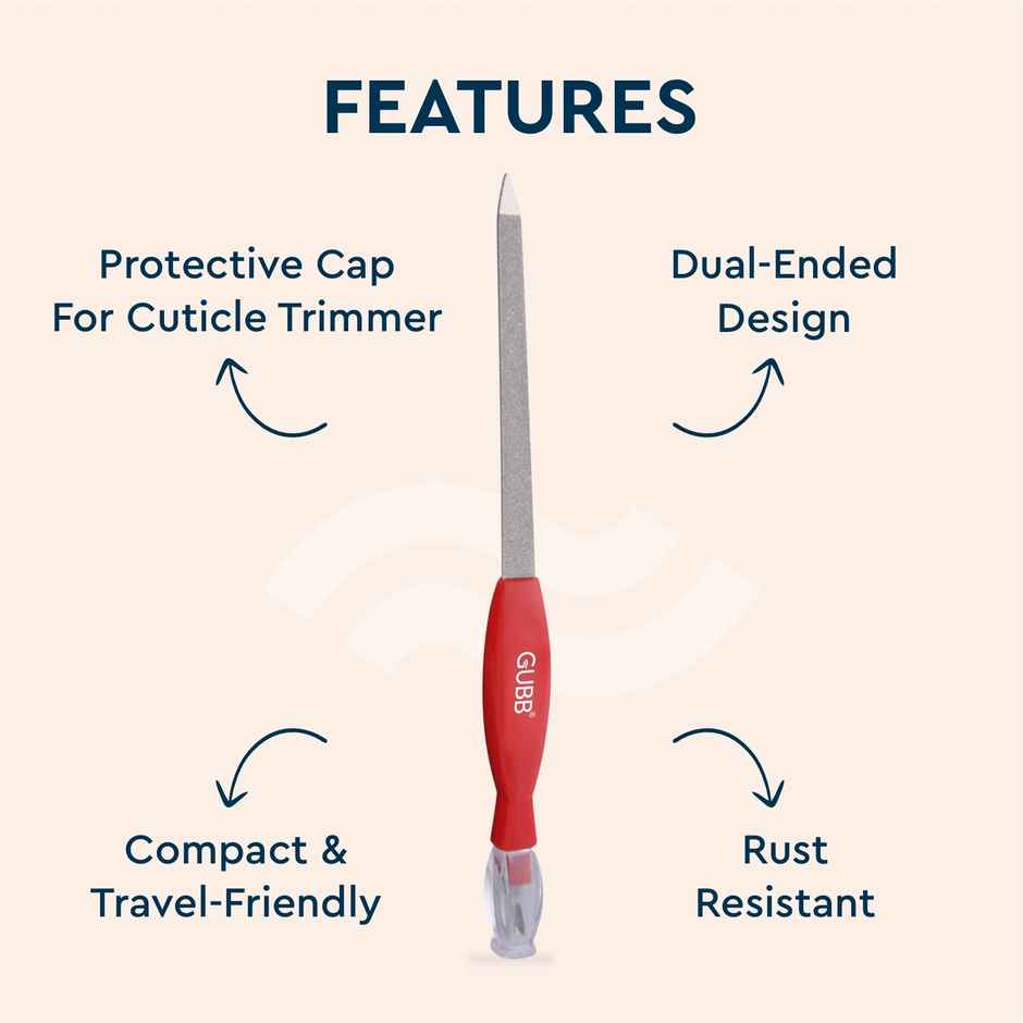 Gubb 2 In 1 Nail File & Cuticle Timmer - Assorted