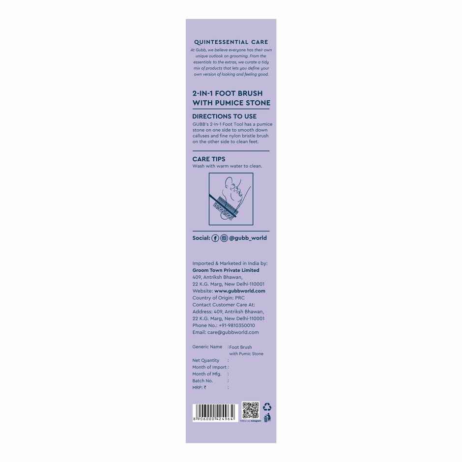 GUBB 2 In 1 Foot Brush With Pumice Stone