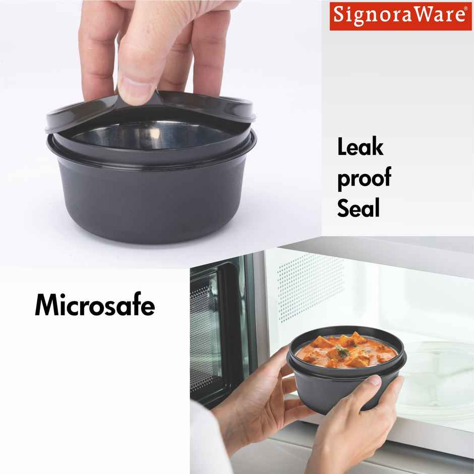 Signoraware Monarch Executive Big Microsafe Steel Lunch Box Food Grade Stainless Steel | Assorted