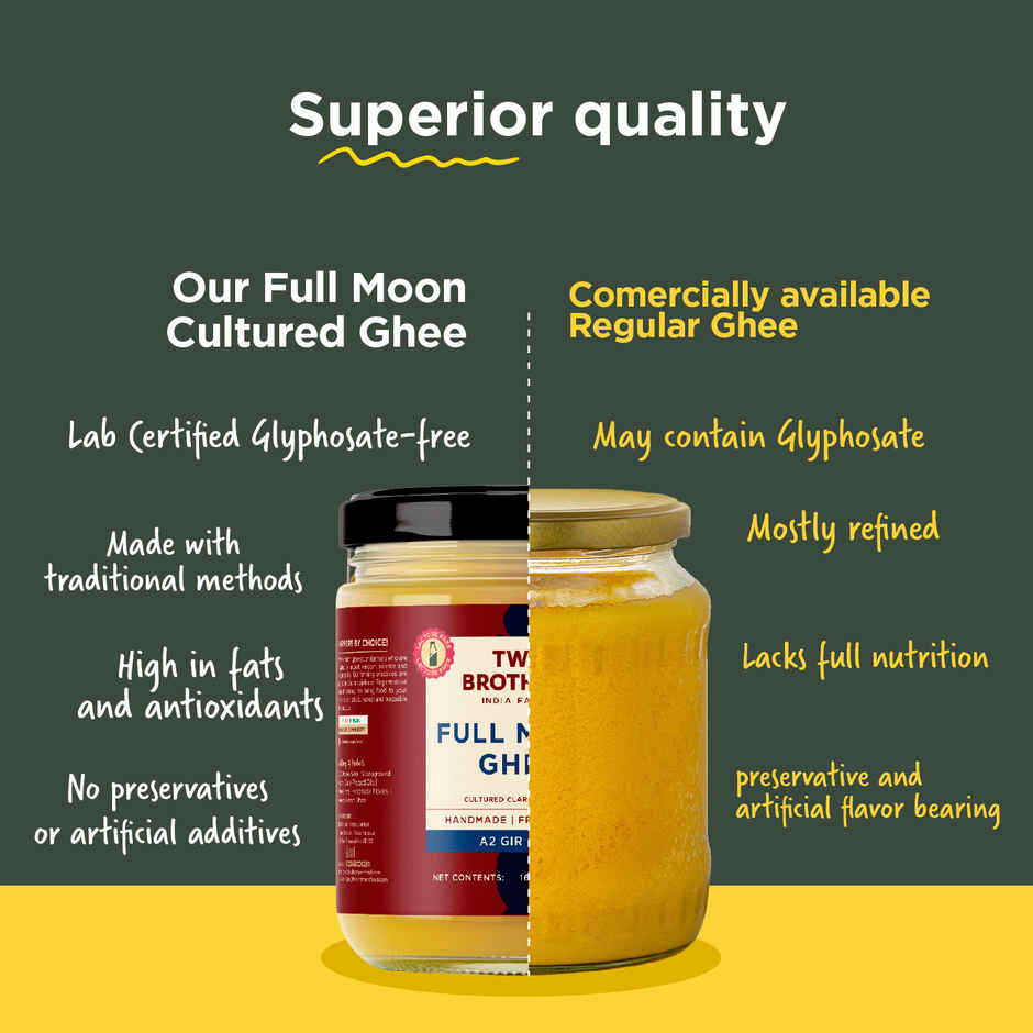 Two Brothers A2 Desi Gir Cow Full Moon Cultured Ghee