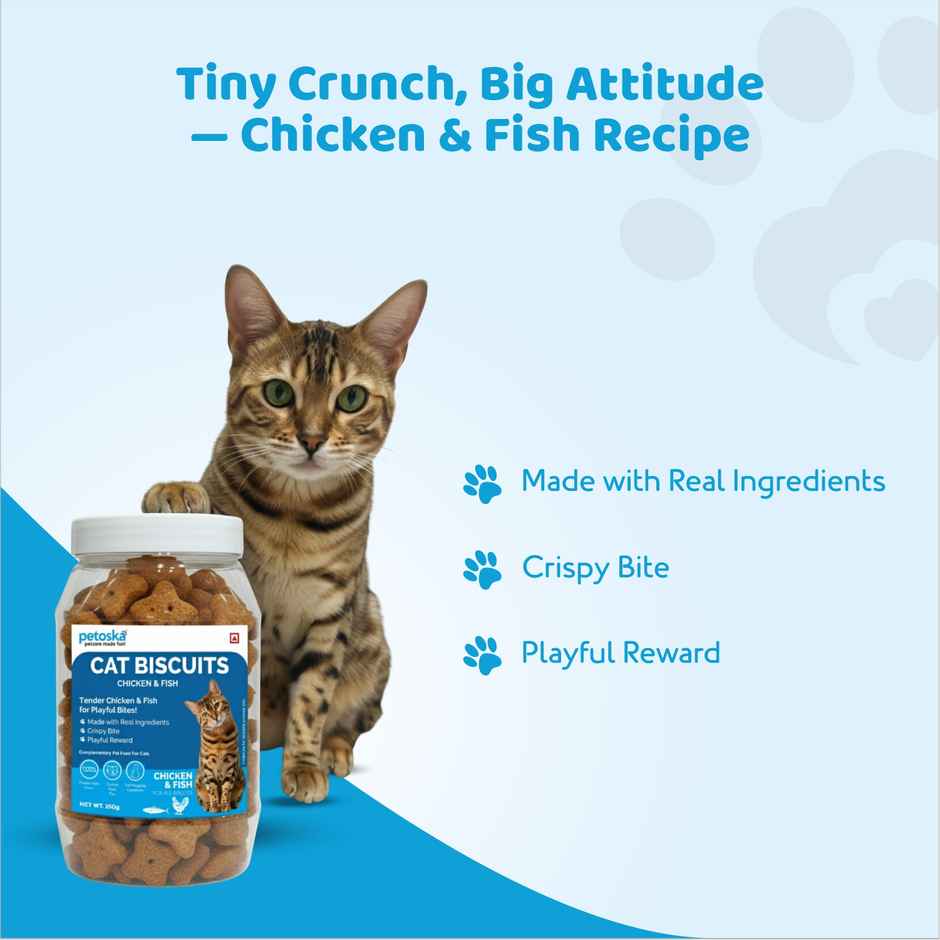 Petoska Crunchy Cat Biscuits Chicken and Fish