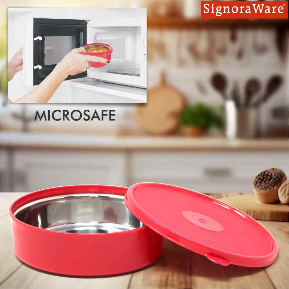 Signoraware Containers Buy Signoraware Monarch Steel Container | 800 ml | Red | Steel Kitchen ...