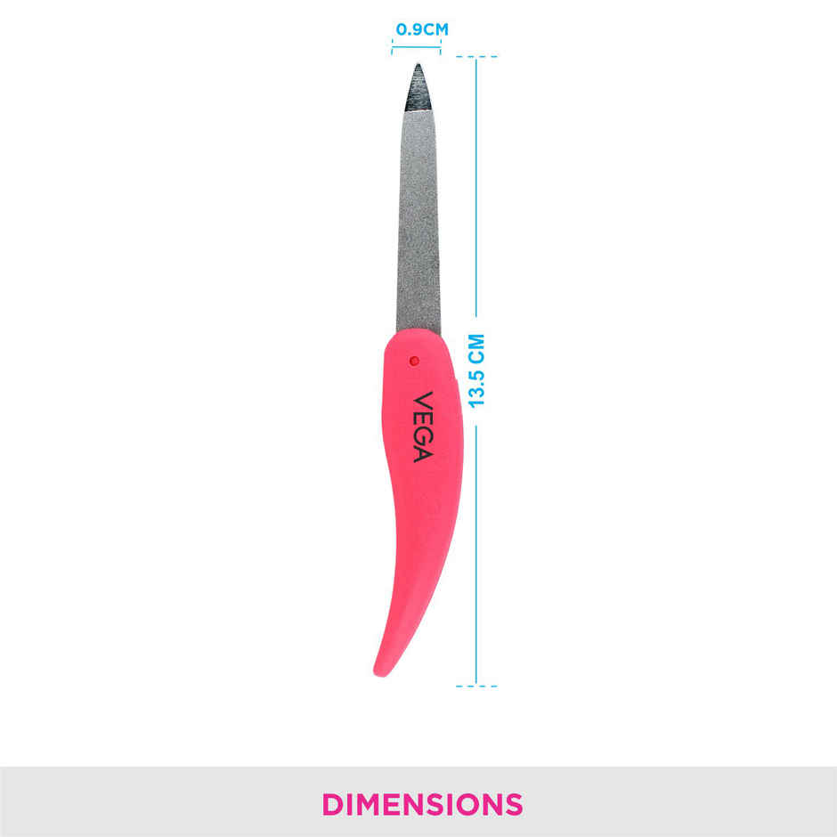 VEGA Portable and Foldable Nail File for Quality Manicure (Pink), (FNF-01)