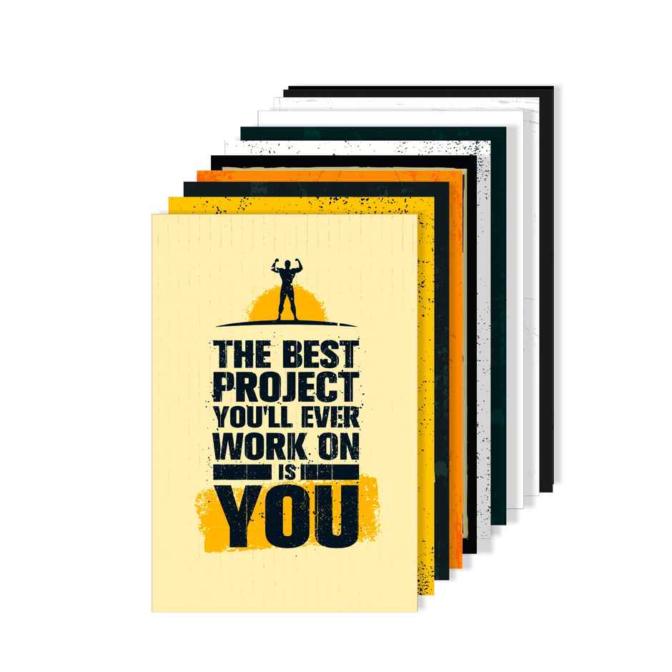 Paper Plane Design Motivational Gym/Fitness Workout Posters | Set of 10 | (12 Inch x 18 Inch) D20