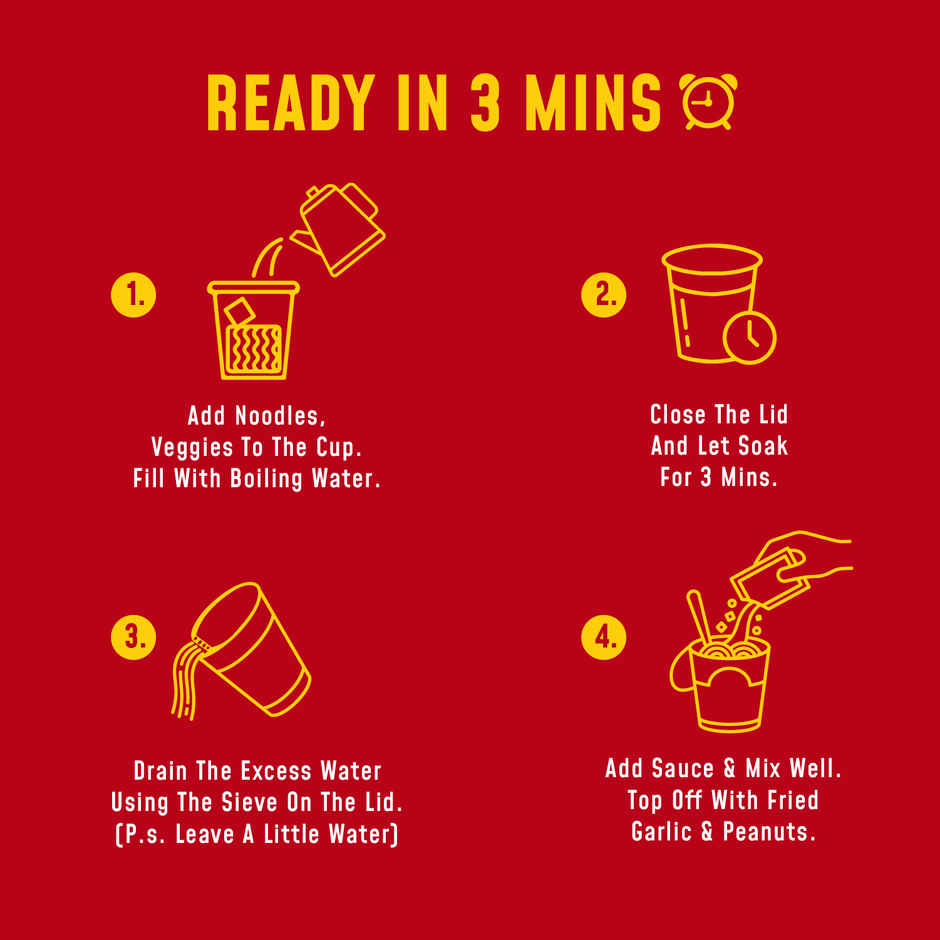 MasterChow Korean Instant Cup Noodles - Chowmein Flavour Veg