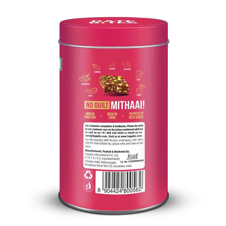Happilo Premium Date Bites Cranberry Tin