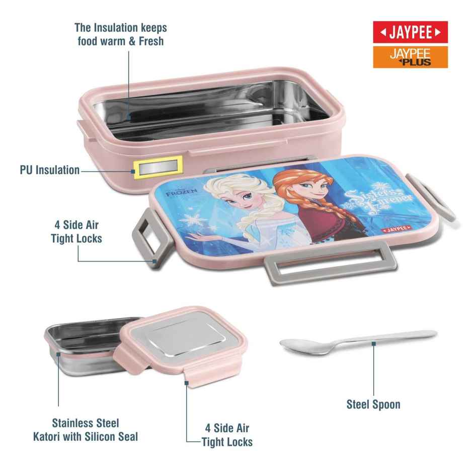 Jaypee Maxteel Sr Stainless Steel Insulated Lunch Box for Kids | Pink, (900+180ml)