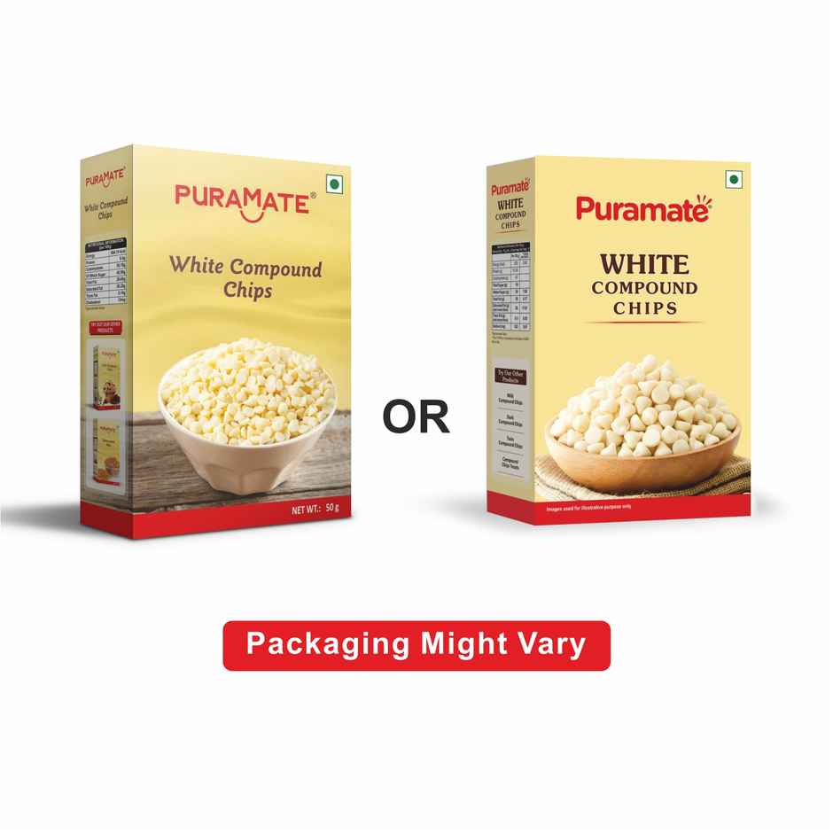 Puramate White Choco Chips | Smooth Melt for Decorating & Baking | Puramate