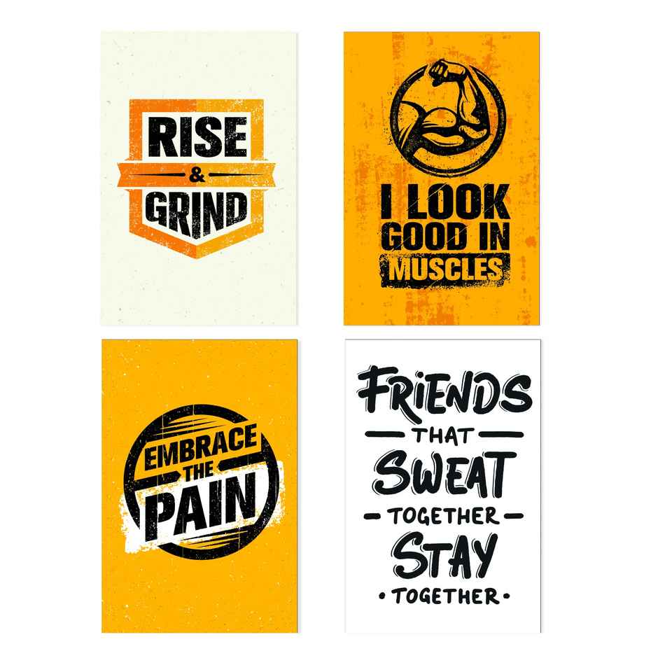 Paper Plane Design Motivational Gym/Fitness Workout Posters | Set of 10 | (12 Inch x 18 Inch) D18