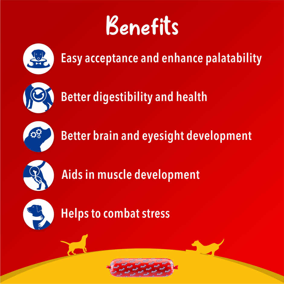 Drools 100% Real Chicken Sausage Dry Dog Food (10 x 55 gm)