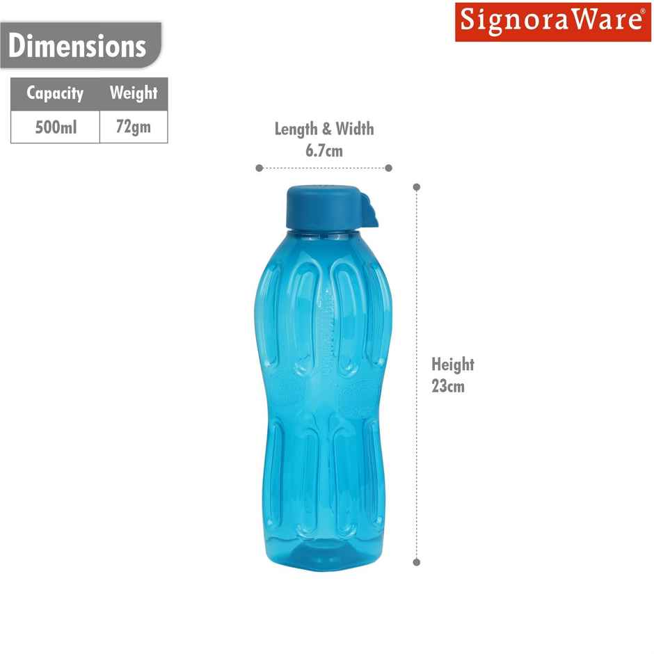 SignoraWare Aqua Fresh BPA Free Plastic Water Bottle 500 ml | Leakproof | Blue