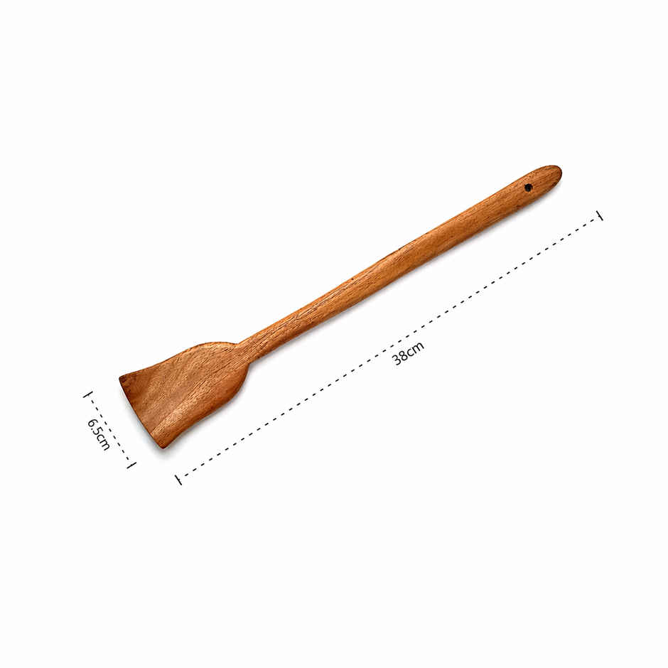 Petals Wooden Thick Long Handle Spatula Dosa Palta Taveta Turner Khurpi
