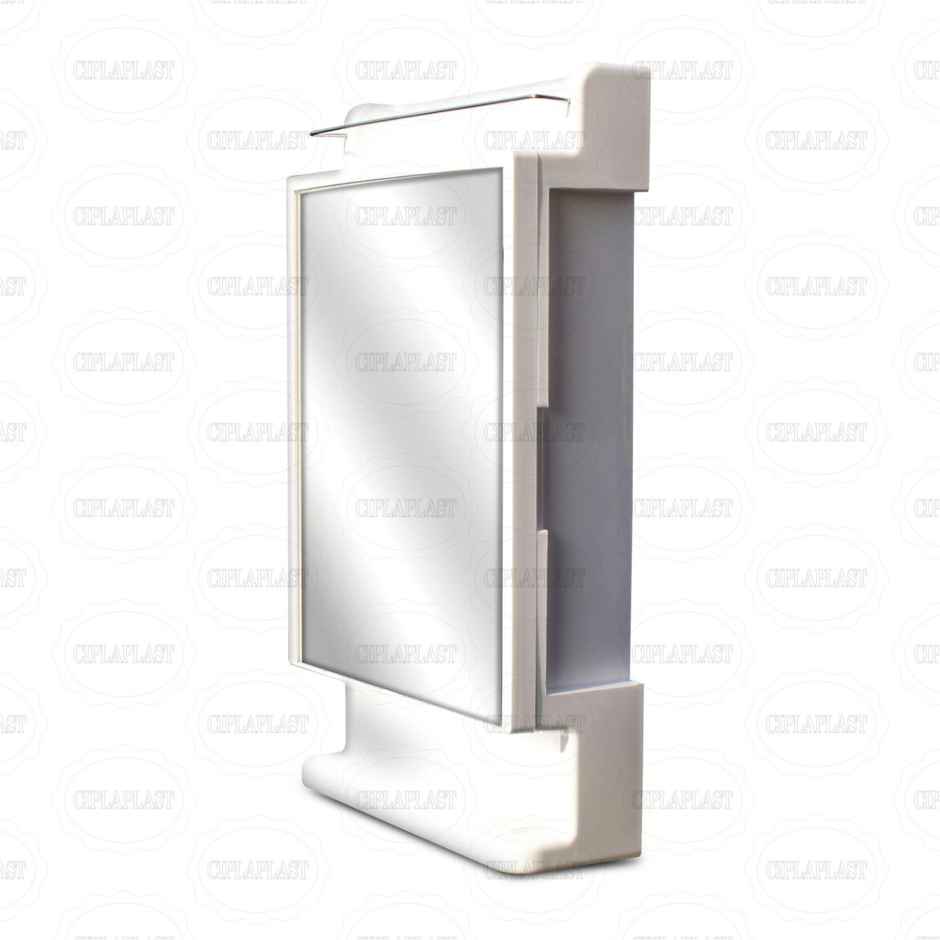 Cipla Plast Strong & Heavy Rich Look Platic Bathroom Cabinet With Mirror - White