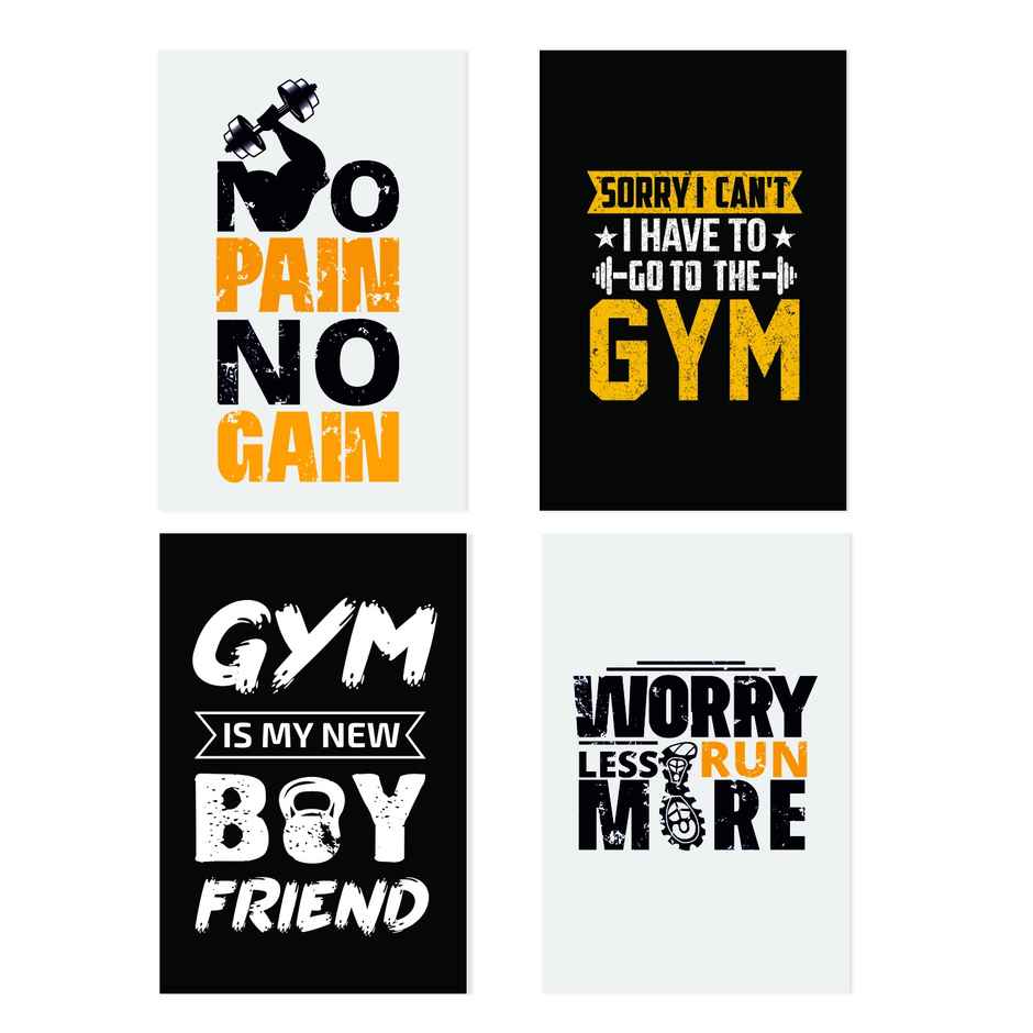 Paper Plane Design Motivational Gym/Fitness Workout Posters | Set of 10 | (12 Inch x 18 Inch) D12