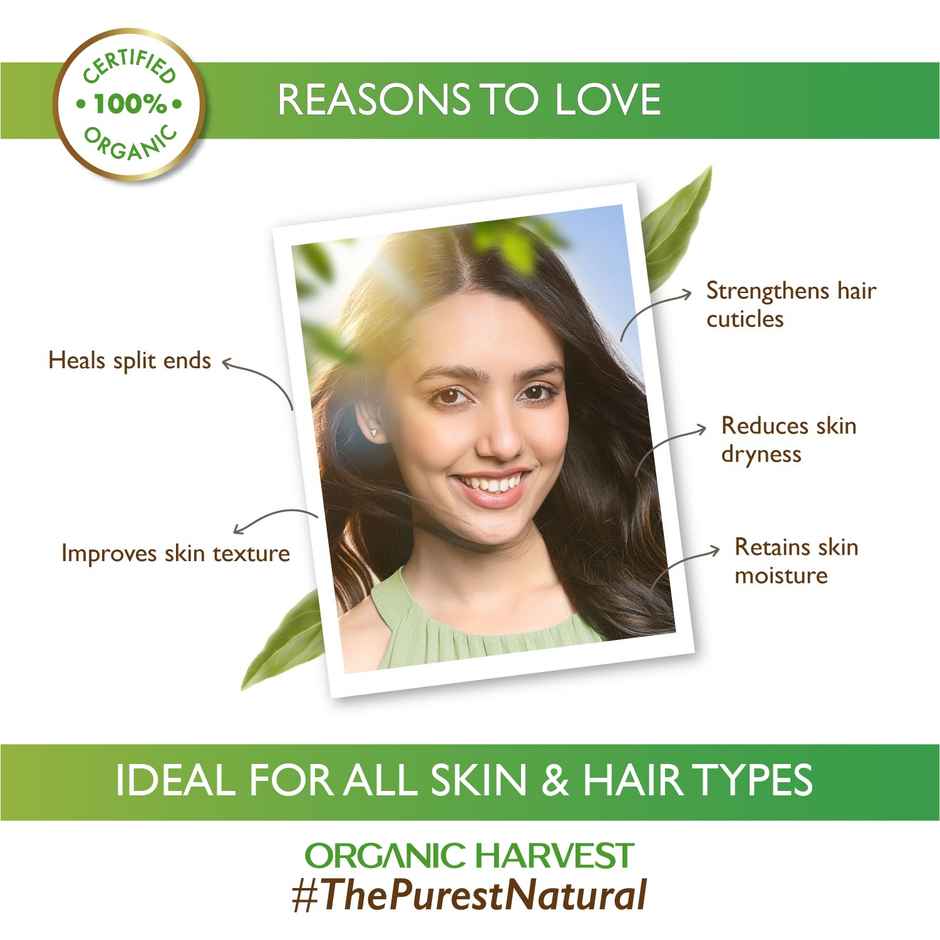 Organic Harvest Cold Pressed Extra Virgin Organic Coconut Oil For All Types Of Hair Skin