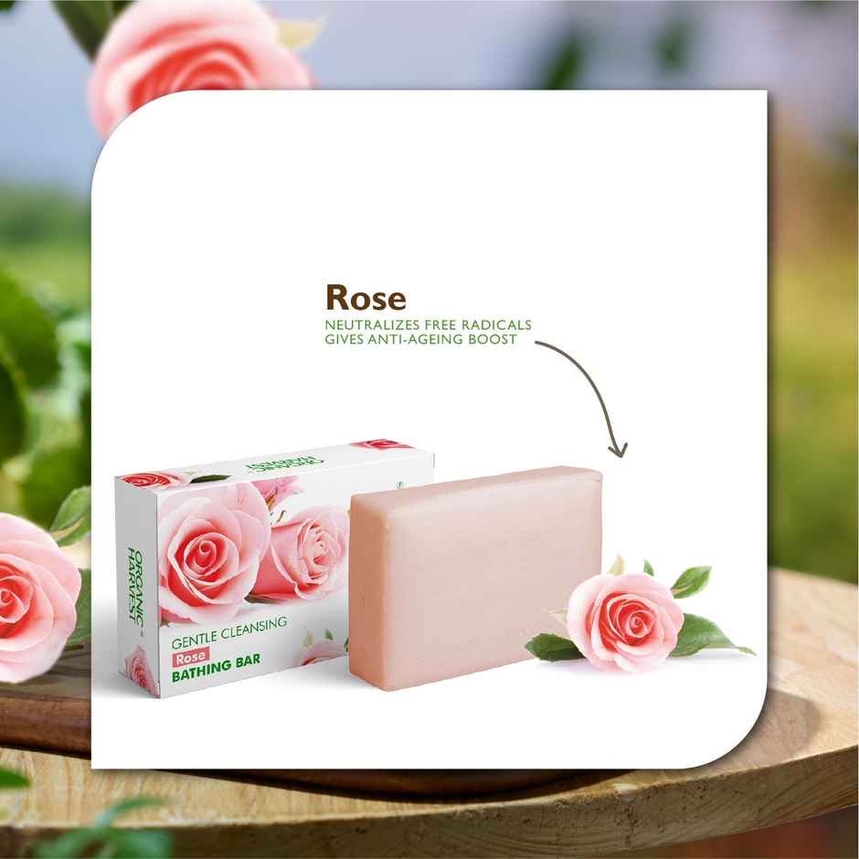 Organic Harvest Rose Soap Bathing Bar For Skin Moisturisation Ideal For All Skin Types 100% Organic