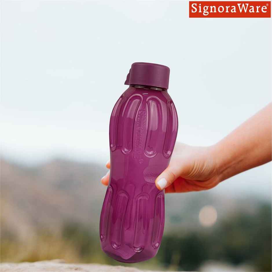 Signoraware Aqua Fresh BPA Free Plastic Water Bottle 1 L | Leakproof | Magenta