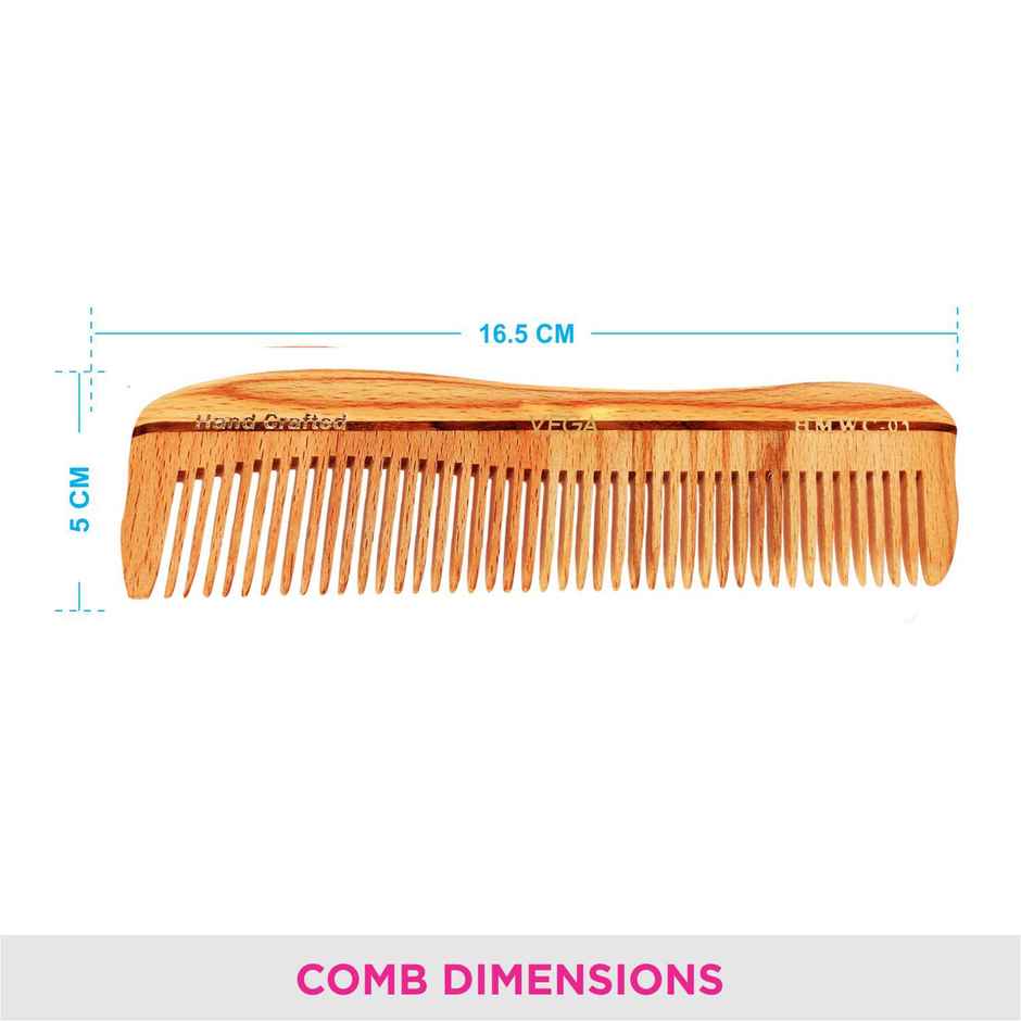 VEGA Natural Wooden Styling Hair Comb,Handmade,for Men and Women | HMWC-01