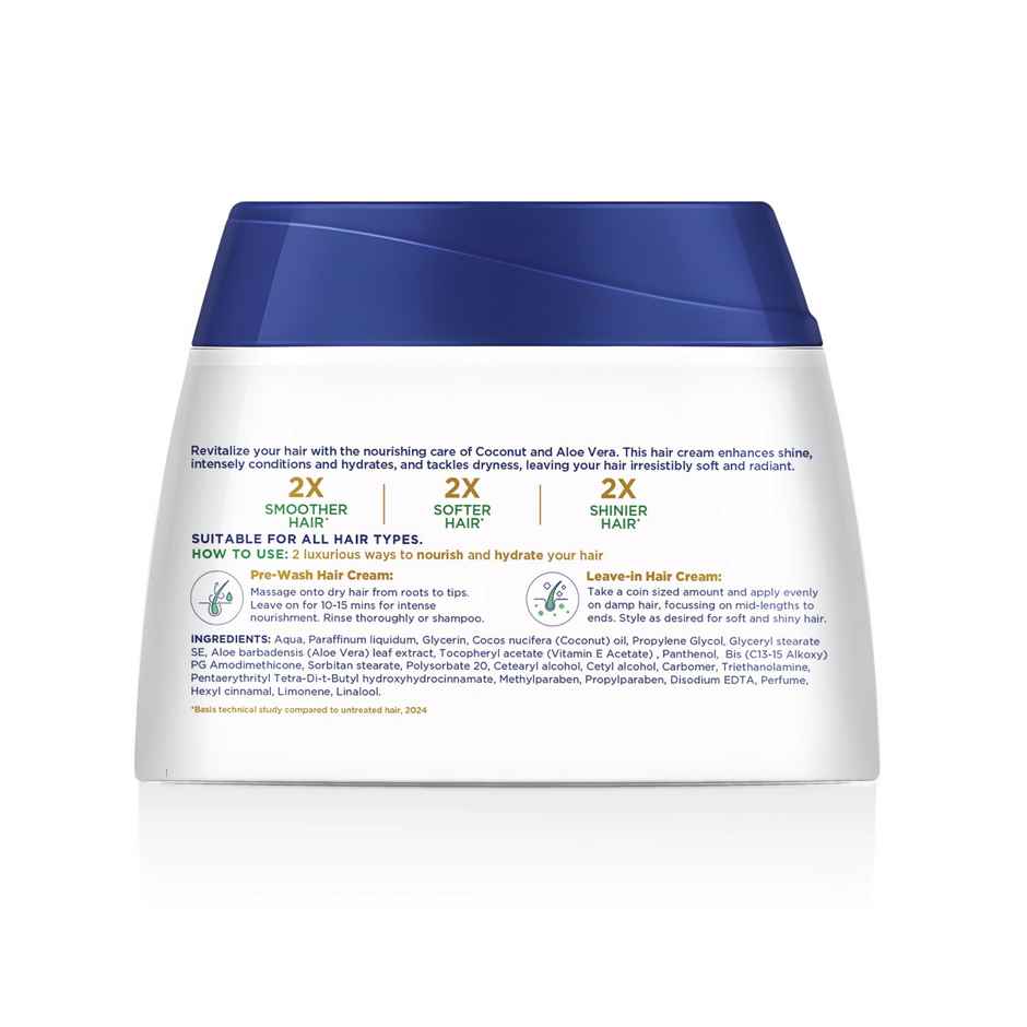 Parachute Advansed Coconut & Aloe Vera Hair Cream |Nourishes And Hydrates | 2X Shiner Hair