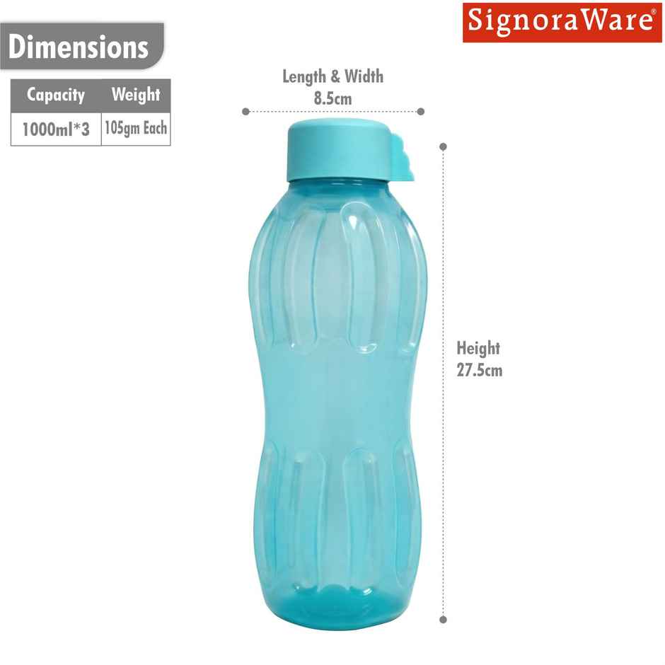 SignoraWare Aqua Fresh-Z BPA-Free Plastic Water Bottle, Airtight & Leakproof | Blue