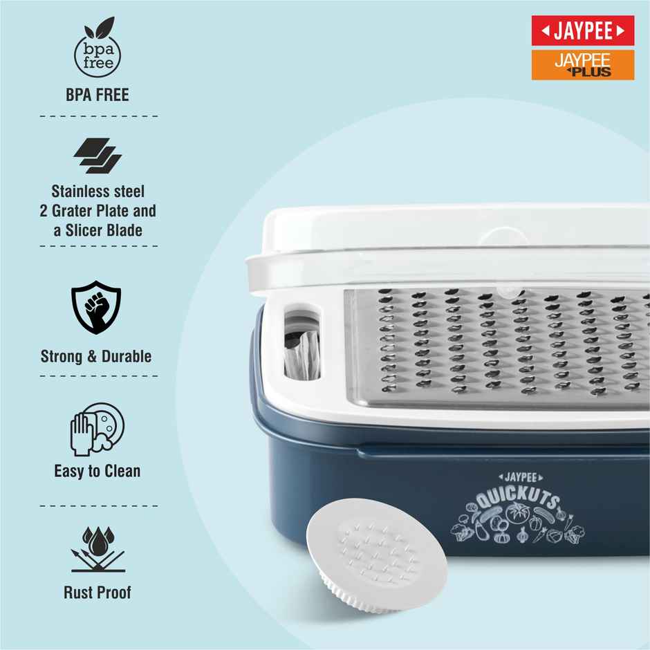 Jaypee Quickcuts Stainless Steel Multipurpose Plate Grater Set | Blue