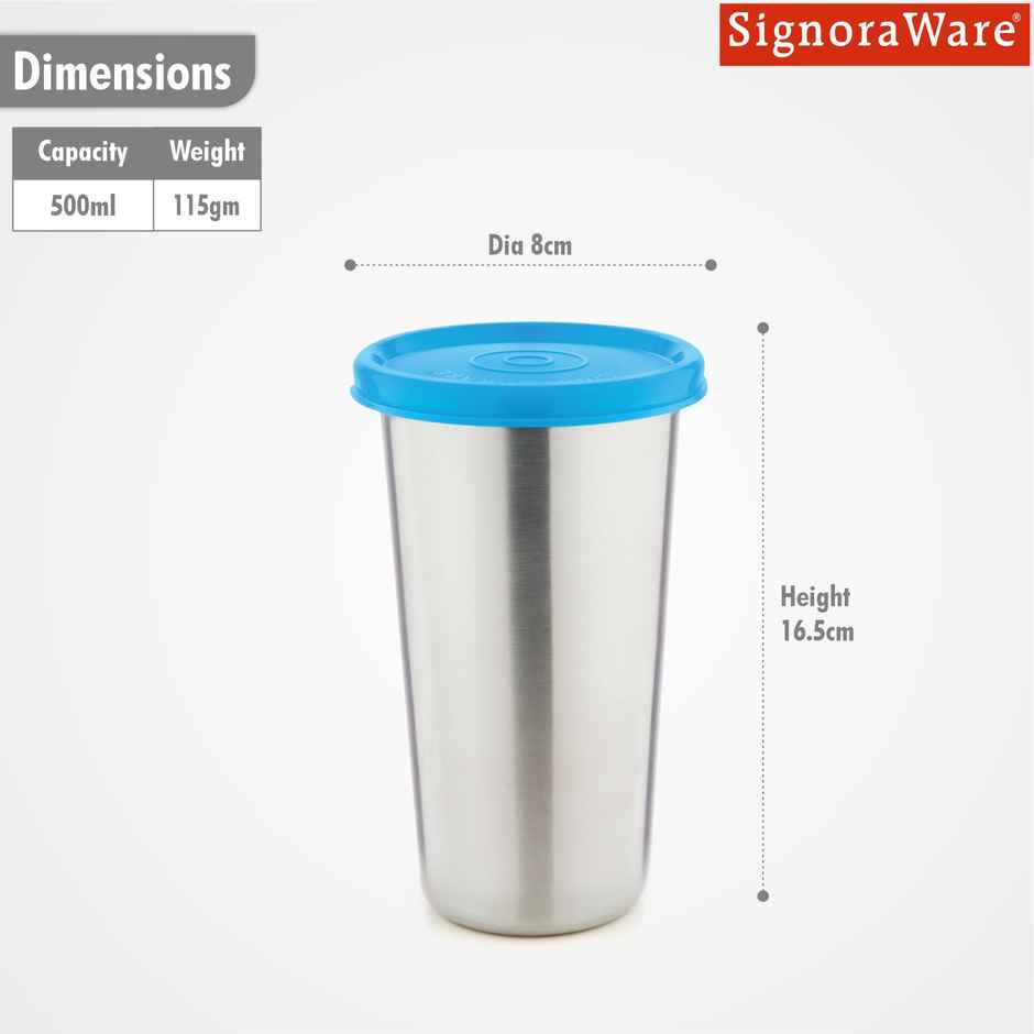 Jumbo Tumbler Steel 500ml Blue