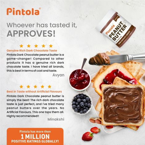 Pintola Peanut Butter Chocolate Flavour Crunchy - 18.6G Protein & 5.2G Dietary Fiber