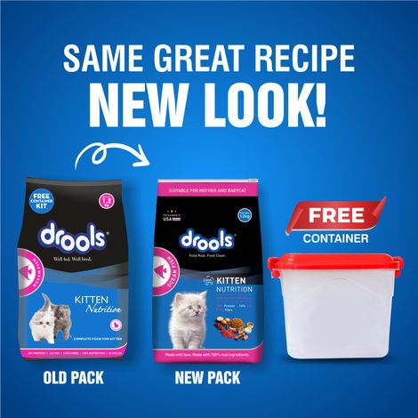 Drools Kitten (1-12 Months) Dry Cat Food With Free Container - Ocean Fish